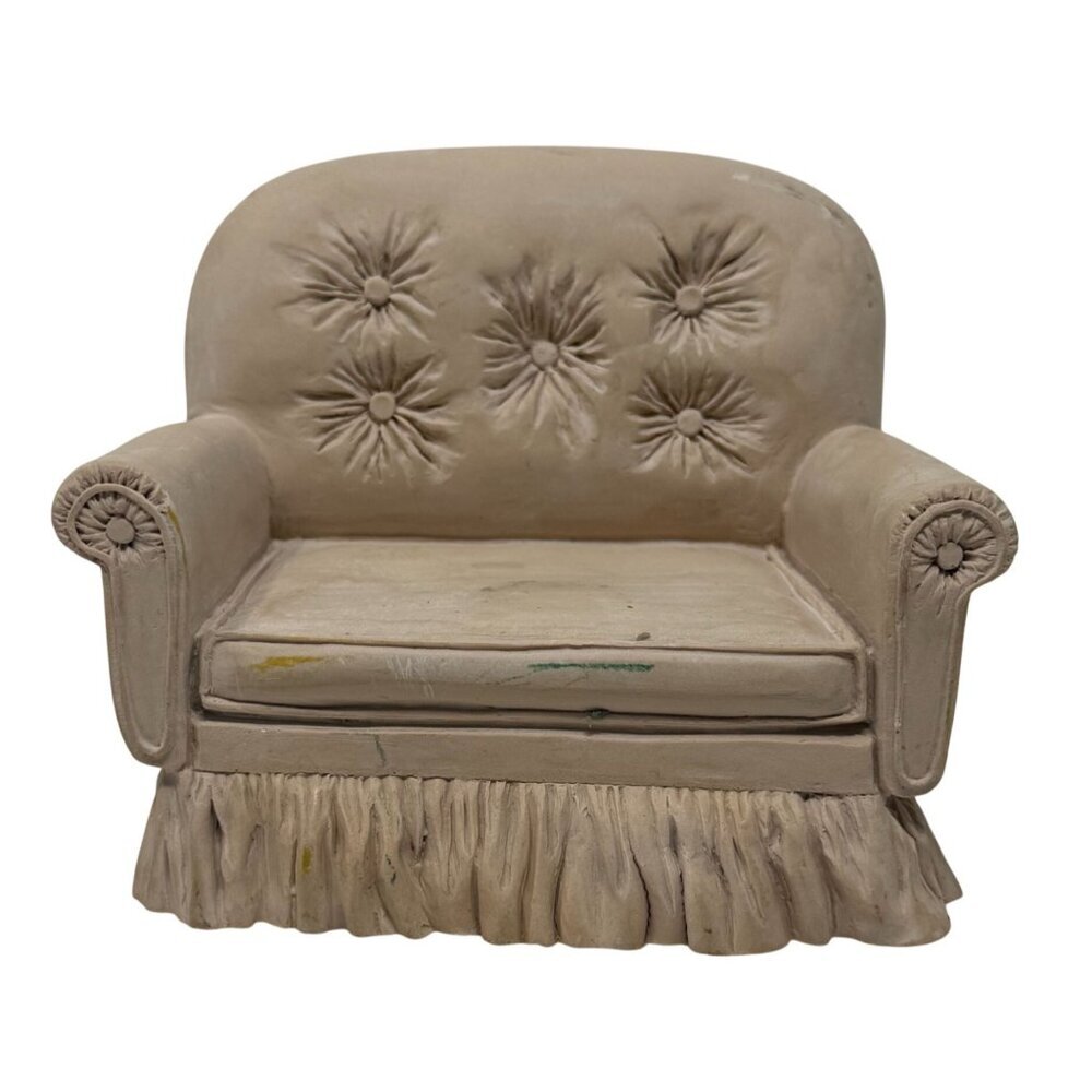 Vintage 1990 Jan Hagara Grandma's Sofa Miniature Couch Figurine Heavy Cold Cast